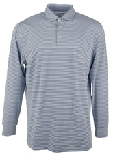 Southern Tide Men's Ls Driver Heather Stripe Perf Polo Shirts Pompeii Blue XL